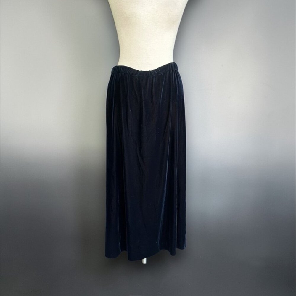 Doncaster Navy Blue Velvet Maxi Skirt